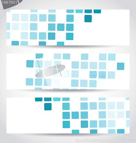 Image of Set blue mosaic tile cards