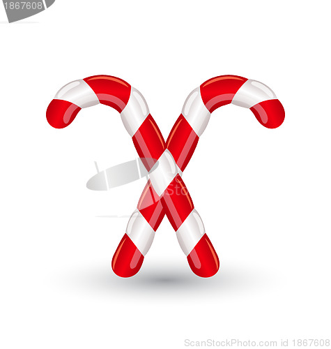 Image of Christmas candy canes isolated on white background