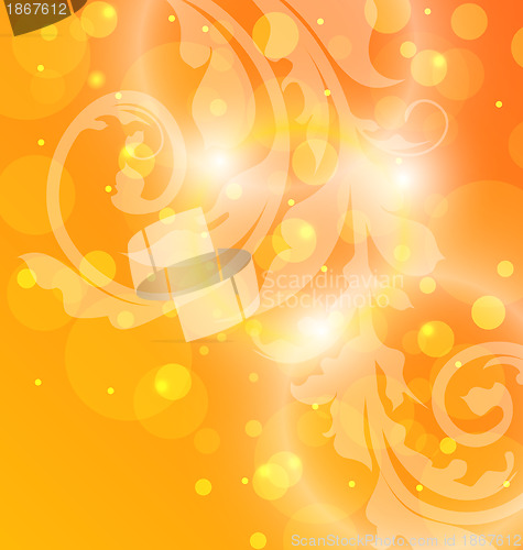Image of Autumn floral template with effect bokeh