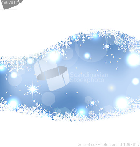 Image of Christmas cute wallpaper with sparkle, snowflakes, stars