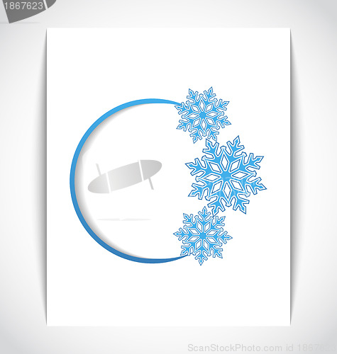 Image of Template frame design with christmas snowflake