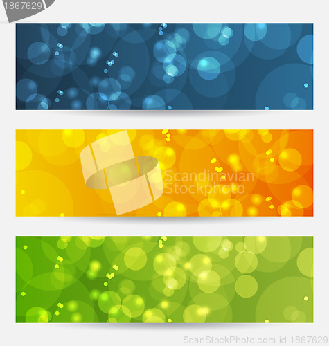 Image of Set of abstract backgrounds with bokeh effect