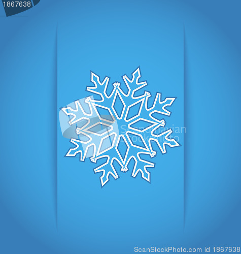 Image of Template frame design with christmas snowflake - vector