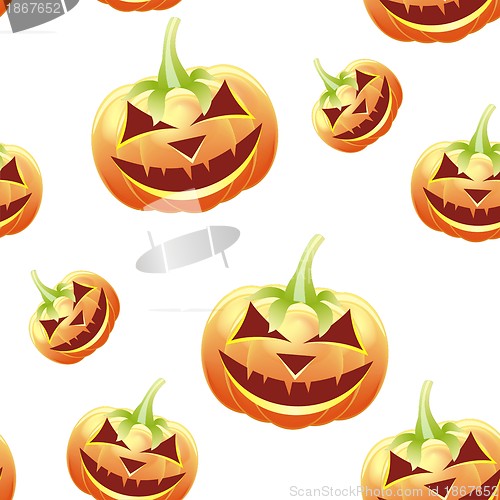 Image of halloween pumpkin seamless pattern, cartoon halloween background 