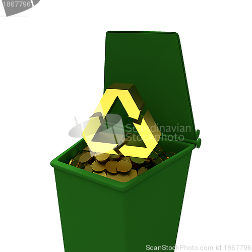 Image of Coins in recycling