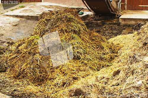 Image of dung heap with crane