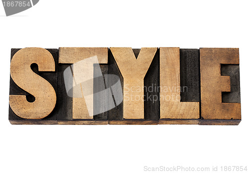 Image of Style word in wood type