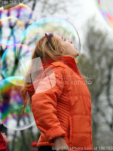 Image of Girl with bubbles