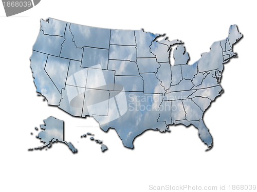 Image of The map of states of USA