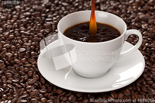 Image of Coffee pouring into a cup