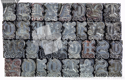 Image of decorative metal letterpress type