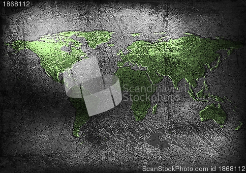 Image of Grunge map on old wall