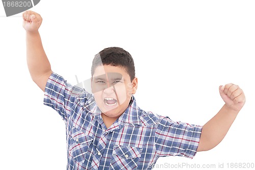 Image of portrait of emotionally kid, close-up 