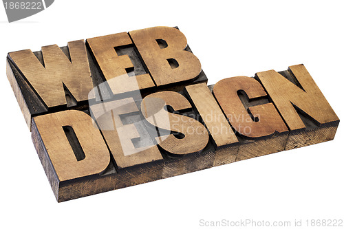 Image of web design in wood type