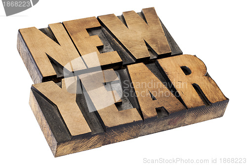 Image of New Year  in wood type