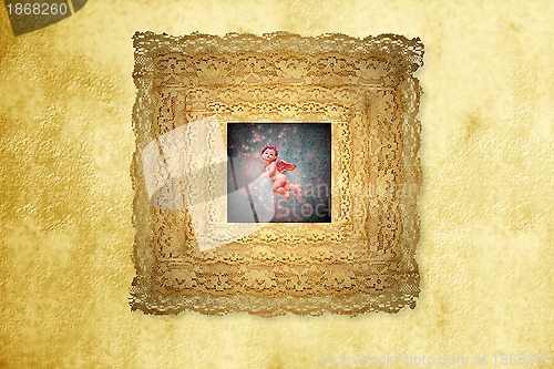 Image of old card Christmas Angel with star