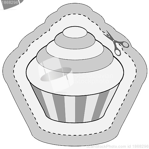 Image of coupon sticker with cupcake