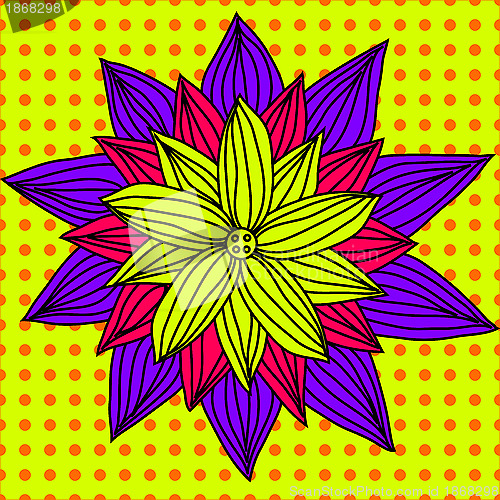 Image of Hand-Drawn doodle flower
