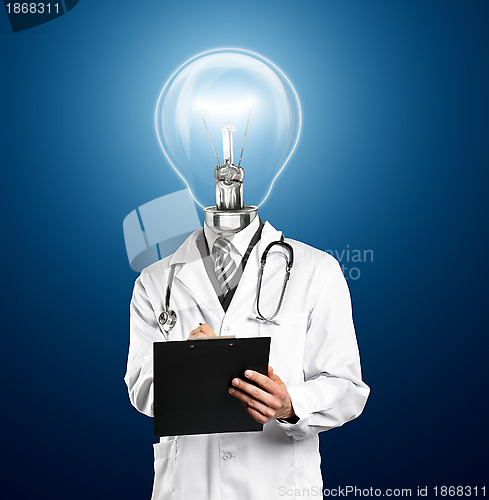 Image of Lamp Head Doctor Man With Stethoscope