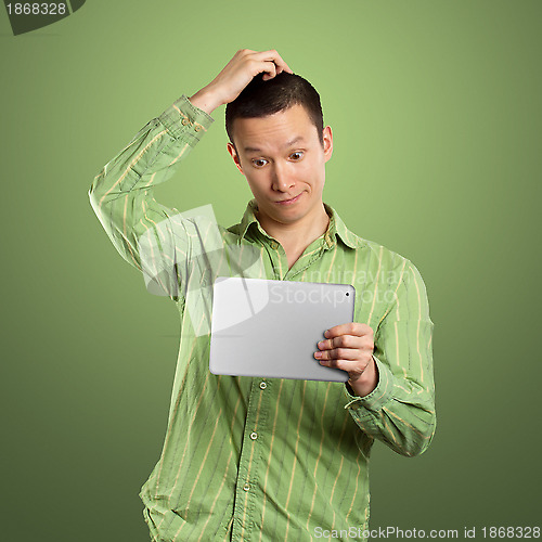 Image of Business Man With Touch Pad