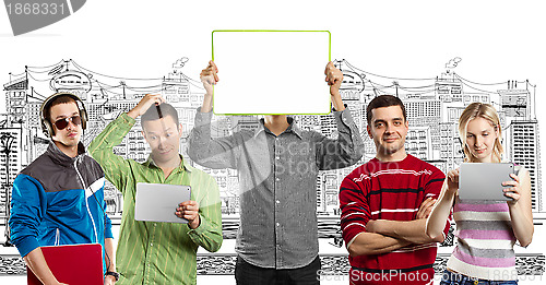 Image of Male With Write Board In His Hands