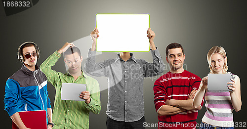 Image of Male With Write Board In His Hands