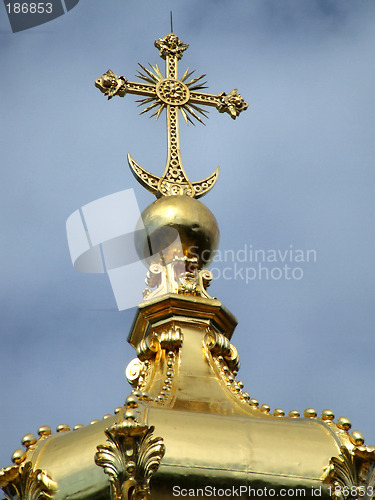 Image of Gold cross on a church tower