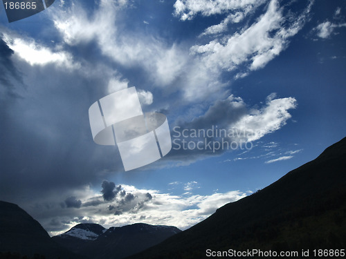 Image of Beautiful clouds on the blue sky