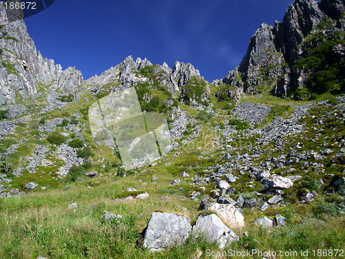 Image of Mountain landscape - rockfall valley