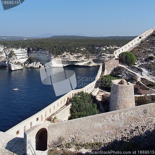 Image of Bonifacio bay seen from the genovese fortifications