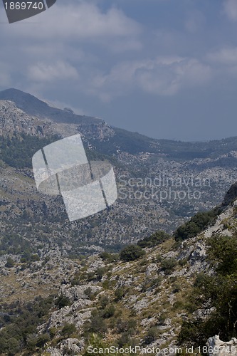 Image of beautiful landscape panorama with mountain and mediterranean sea