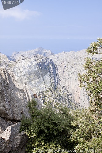 Image of beautiful landscape panorama with mountain and mediterranean sea