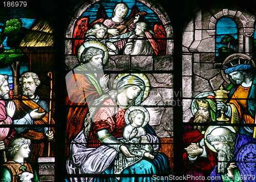 Image of Stained Glass - Nativity Scene