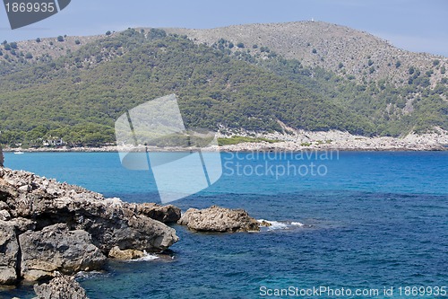 Image of blue sea and blue sky holidays vacation summer meditteranean 