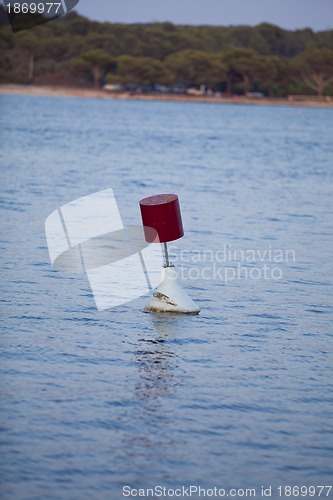 Image of fishing boat in summer outside in sea at harbour