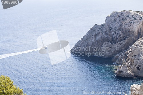 Image of blue sea and blue sky holidays vacation summer meditteranean 