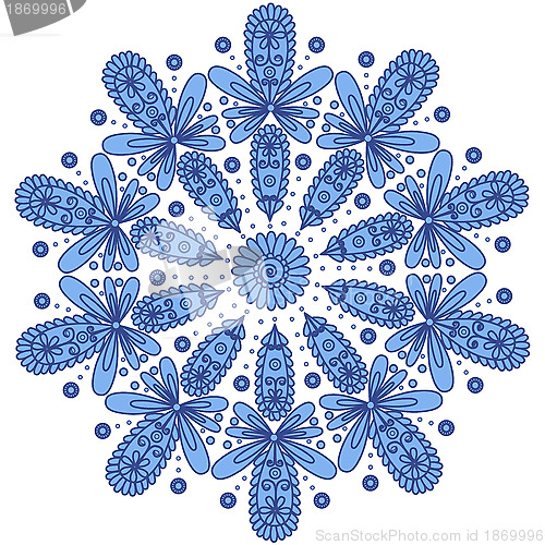 Image of Blue ornamental round lace