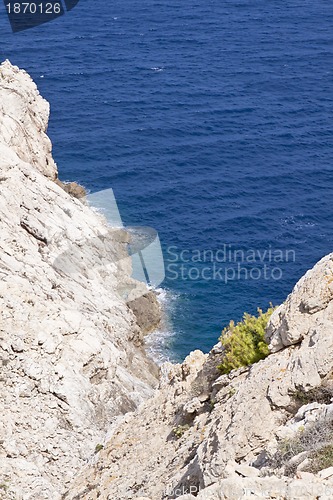 Image of beautiful riffs rock stone sea ocean in summer