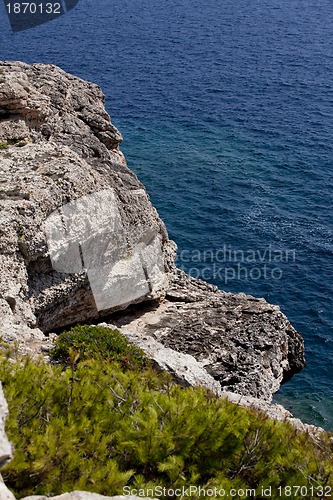 Image of beautiful riffs rock stone sea ocean in summer