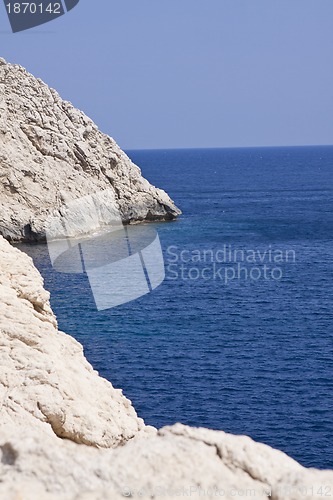 Image of beautiful riffs rock stone sea ocean in summer