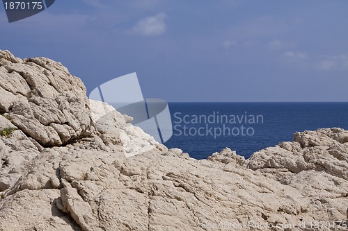 Image of beautiful riffs rock stone sea ocean in summer