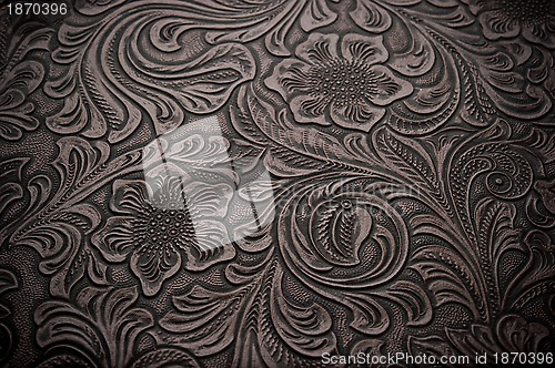 Image of Background with Floral Engraved Leather