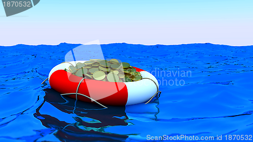 Image of Bouy coins ocean