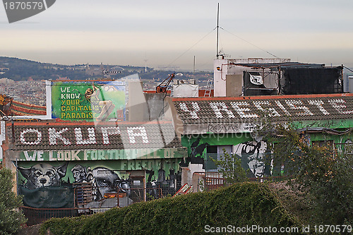 Image of Barcelona april 2012 anti capitalist graffitis