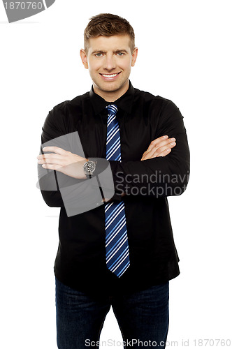 Image of Portrait of confident handsome businessman