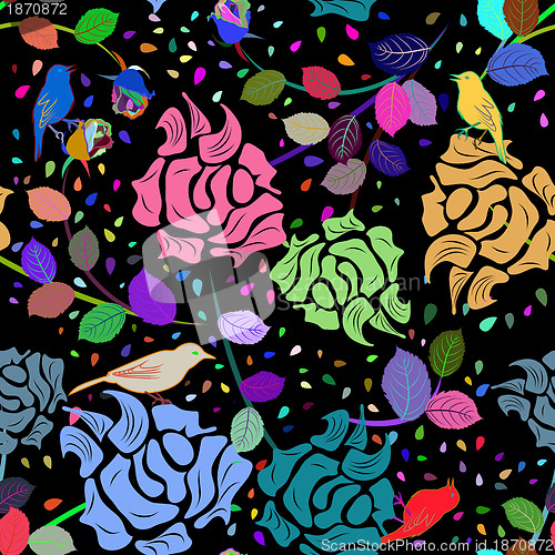 Image of Seamless multicolor floral pattern