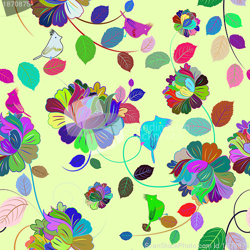 Image of Seamless multicolor floral pattern