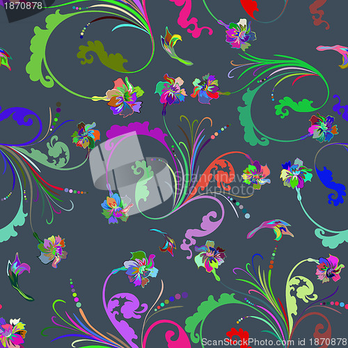 Image of Seamless multicolor floral pattern