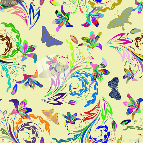 Image of Seamless multicolor floral pattern