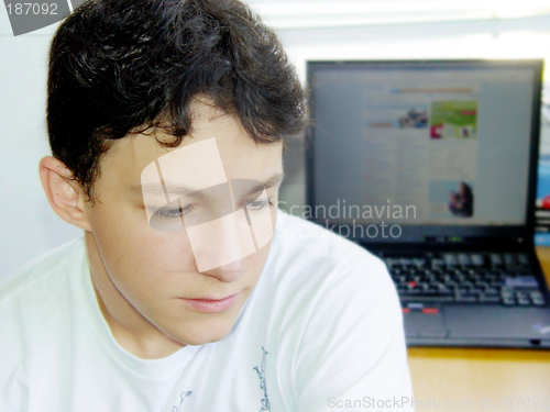 Image of Boy and his laptop